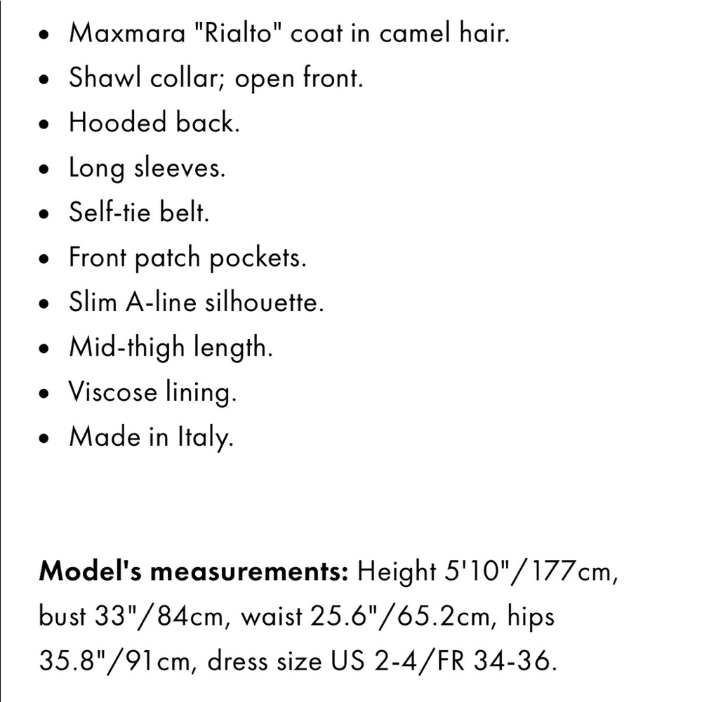 MaxMara Rialto Camel Hair Belted Short Hooded Coat - Picture 8 of 8